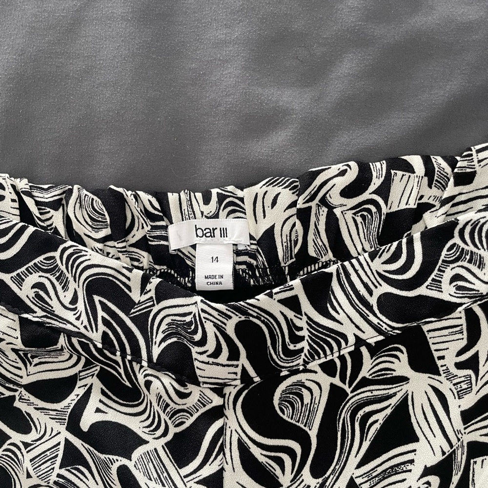 Bar III Monochrome Abstract Palazzo Pants